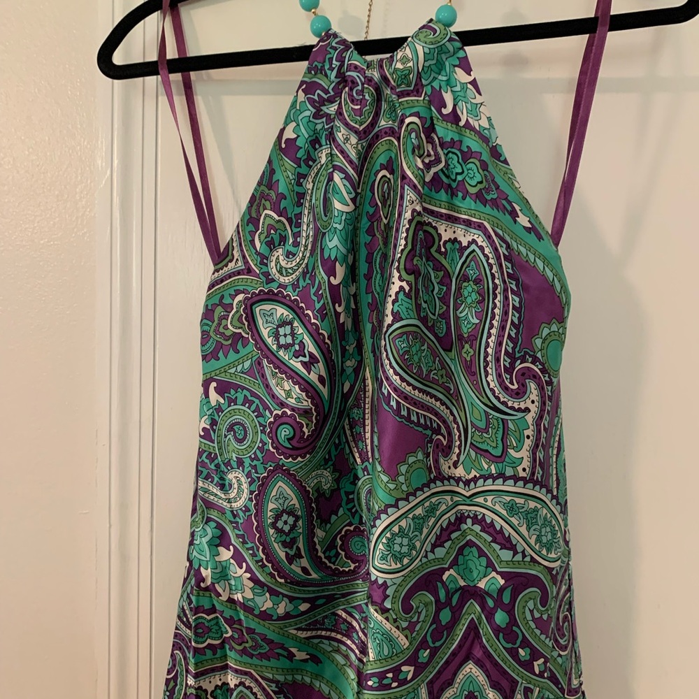 INC International Concepts Purple and Green Paisley Camisole